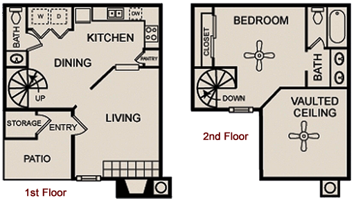 One Bedroom / One and Half Bath / Townhome